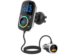 Transmissor Fm Bluetooth Yizhood Bc71 18w Qc3.0 Pd Voltage Display Preto
