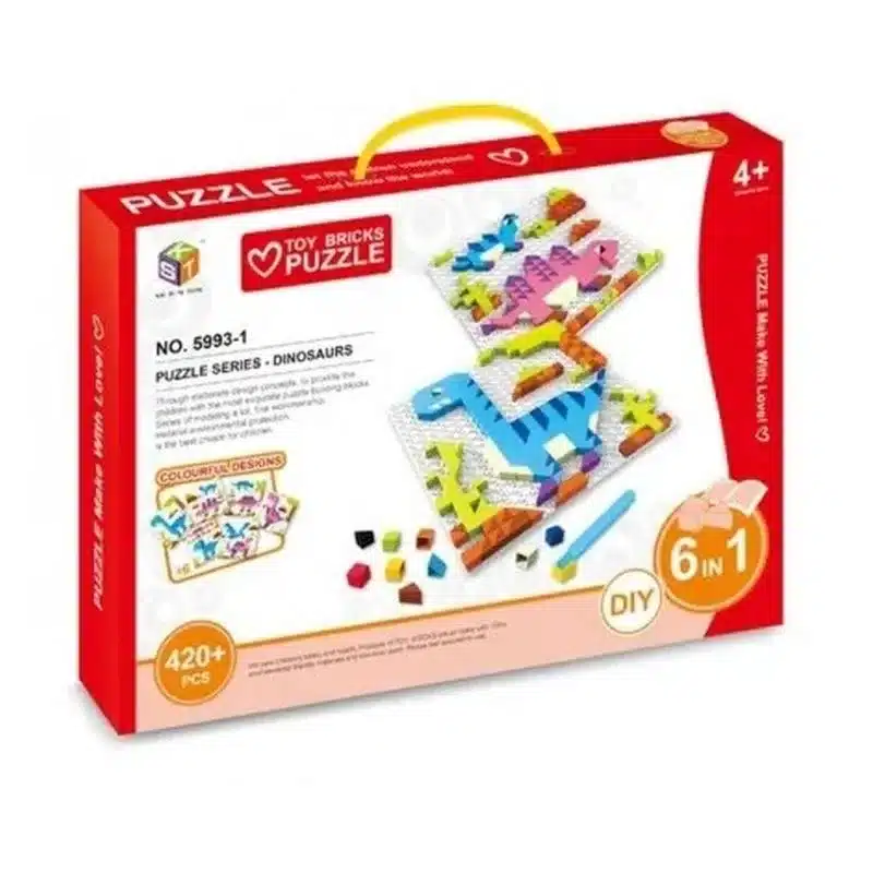 Puzzle Infantil Mosáicos Dinosaurios 6en1 420 Piezas 19 586 Juguetoon Jucosurp21