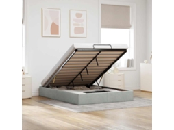 Vidaxl Otomano Bed Frame No Colchão Cinzento Claro 140x190 Cm Veludo