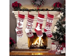Meias De Natal Grandes De 18 Em Tricô Rústico E Grosso, Presente Decorativo Clássico, Conjunto De 4 Olysi Shop