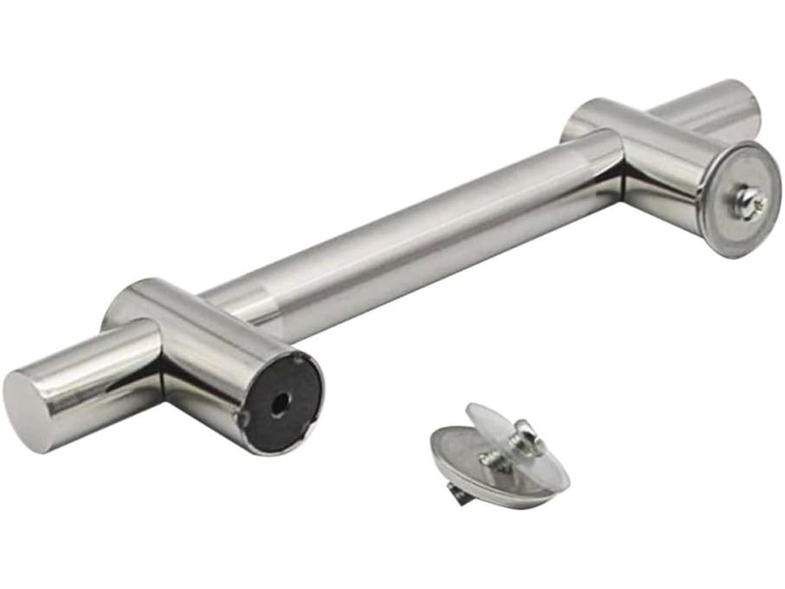Puxador De Porta Ajustável Em Aço Inoxidável, Modelo Tubular, Cor Prata