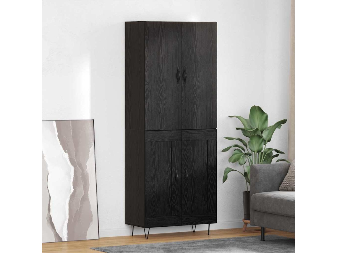 Vidaxl Buffê 2 Pcs Carvalho Preto Madeira Engenheirada E Vidro