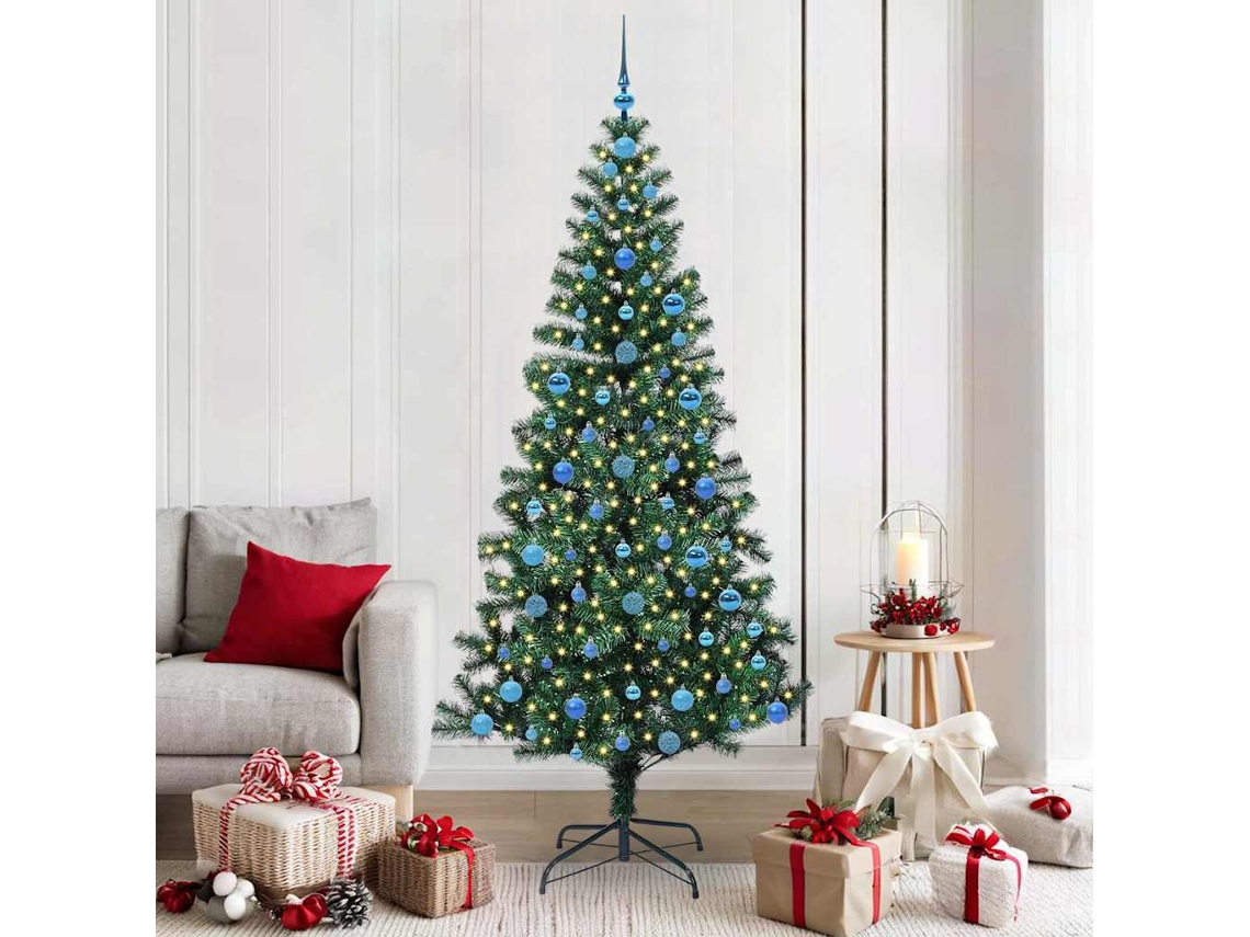 Vidaxl Árvore De Natal Artificial Pré-iluminada Verde 210 Cm