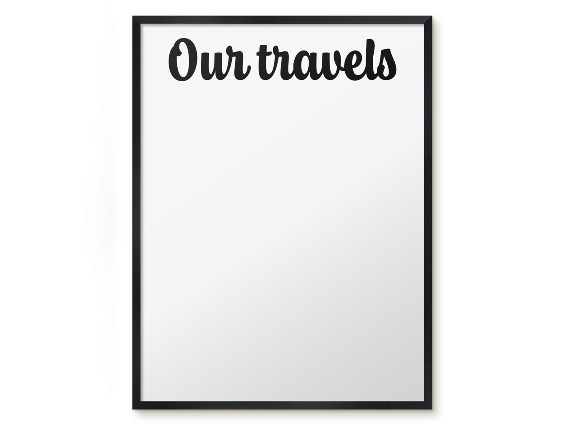 Quadro magnético de parede Nossas Viagens para o quarto Espelharte (60x80 cm)