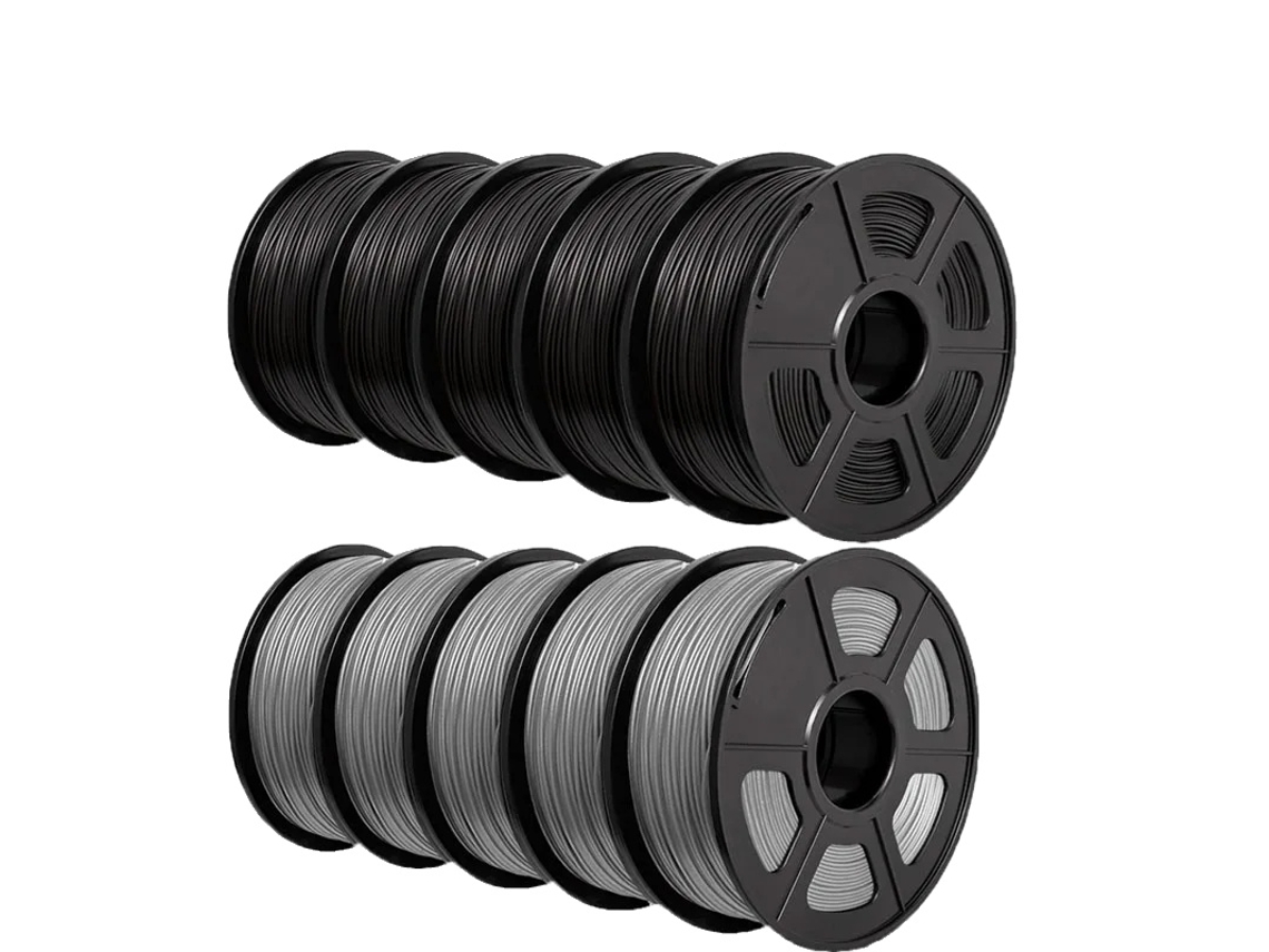 Filamento Pla Plus, Diã¢metro De 1,75 Mm, Alta Precisã£o Dimensional, 5 Preto 5 Cinza Oem
