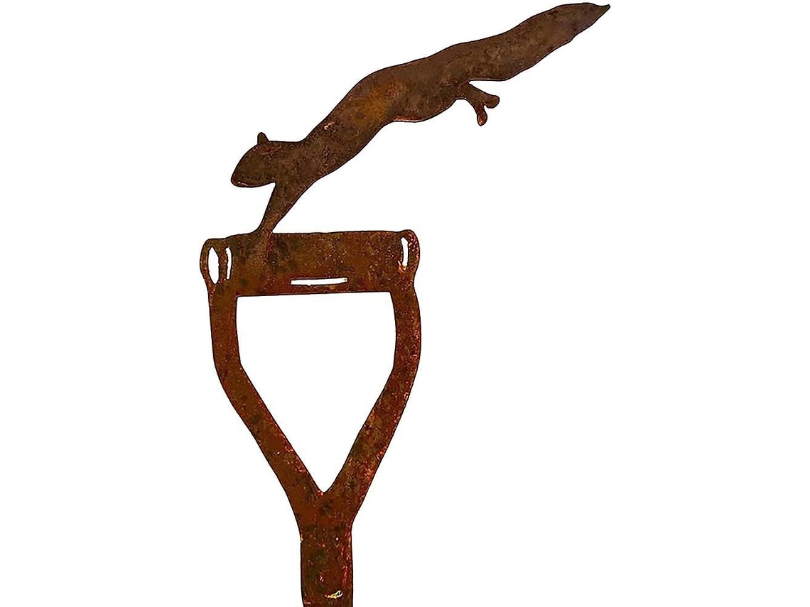Rebe estatua de Animal de Metal Con Pátina de Rojo Oxido Decoración Artística Jardín Patio Hogar Cerca