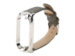 Pulseira de Tecido Ajustável e Transpirable para Mi Band 7 Cinza com Caixa Prata