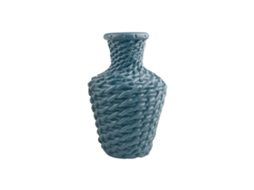 Vaso Nordic De Plástico Estilo Rattan Para Flores Azul