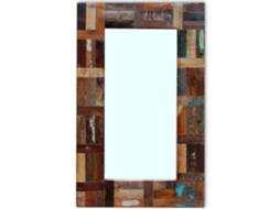 Vidaxl Espelho 80x50 Cm Madeira Reciclada Maciça