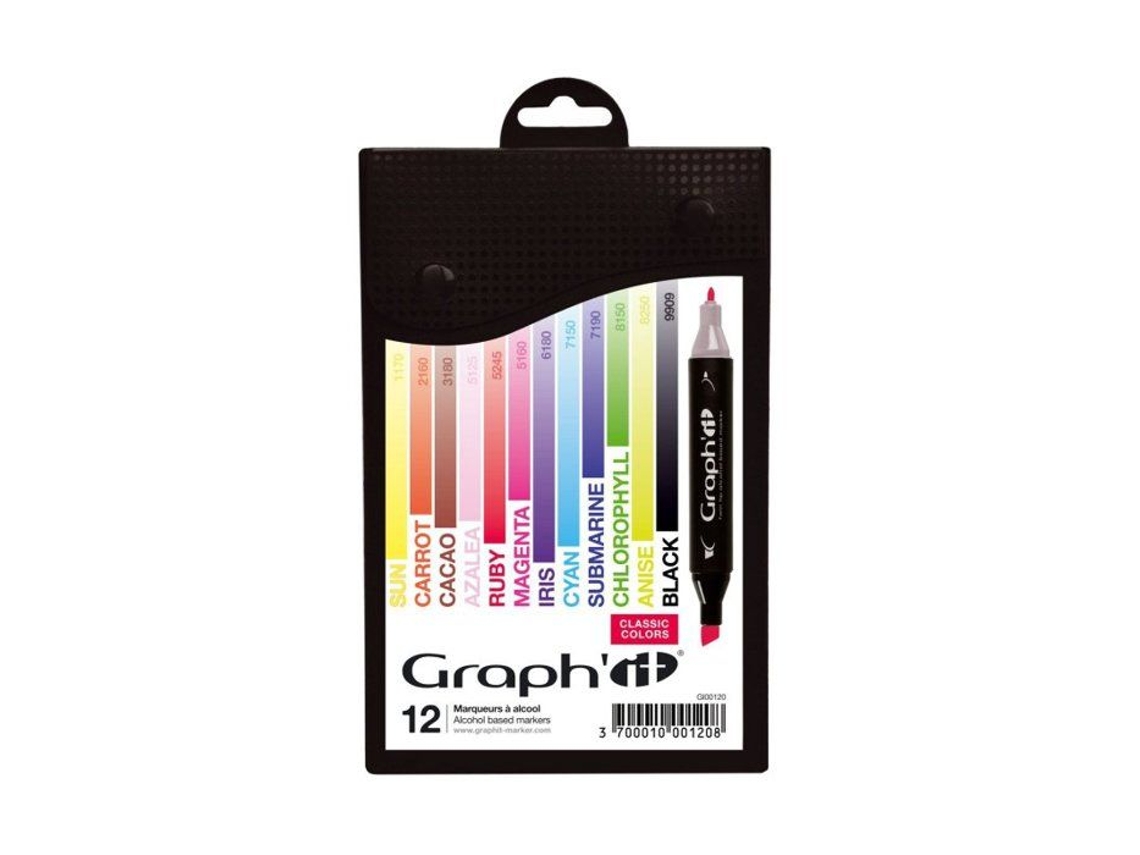 Graph'it Conjunto com 12 Marcadores de Álcool 'it Classic AQUAFORGE