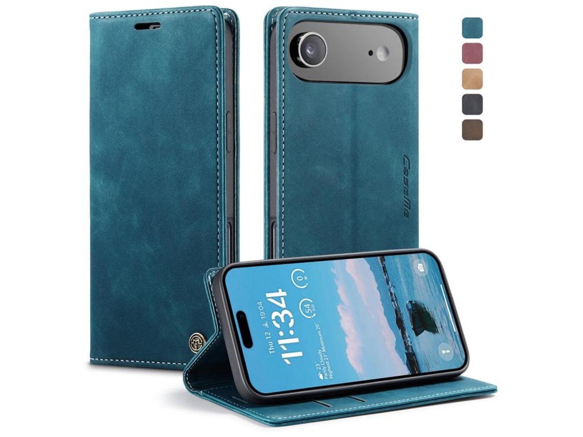 Capa Multifuncional Horizontal Flip Para Iphone 17 Air Em Couro.