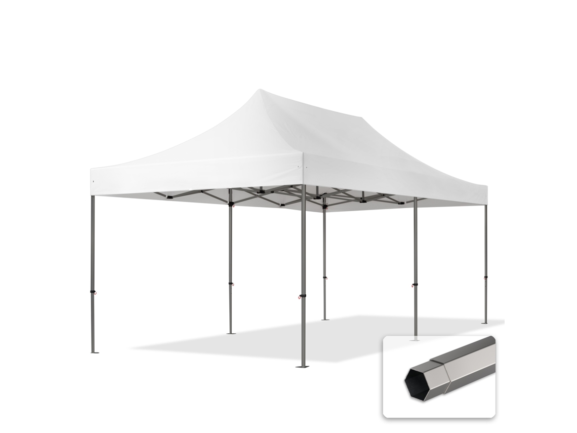 Tenda Dobrável 3x6 M, Aço Premium De 40 Mm, Branca