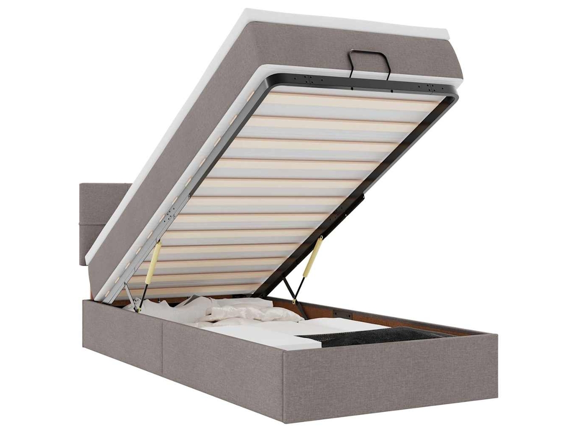 Ottoman Bed, Ottoman Beds Vidaxl Cinzento-acastanhado Tecido (90 X 190 Cm)