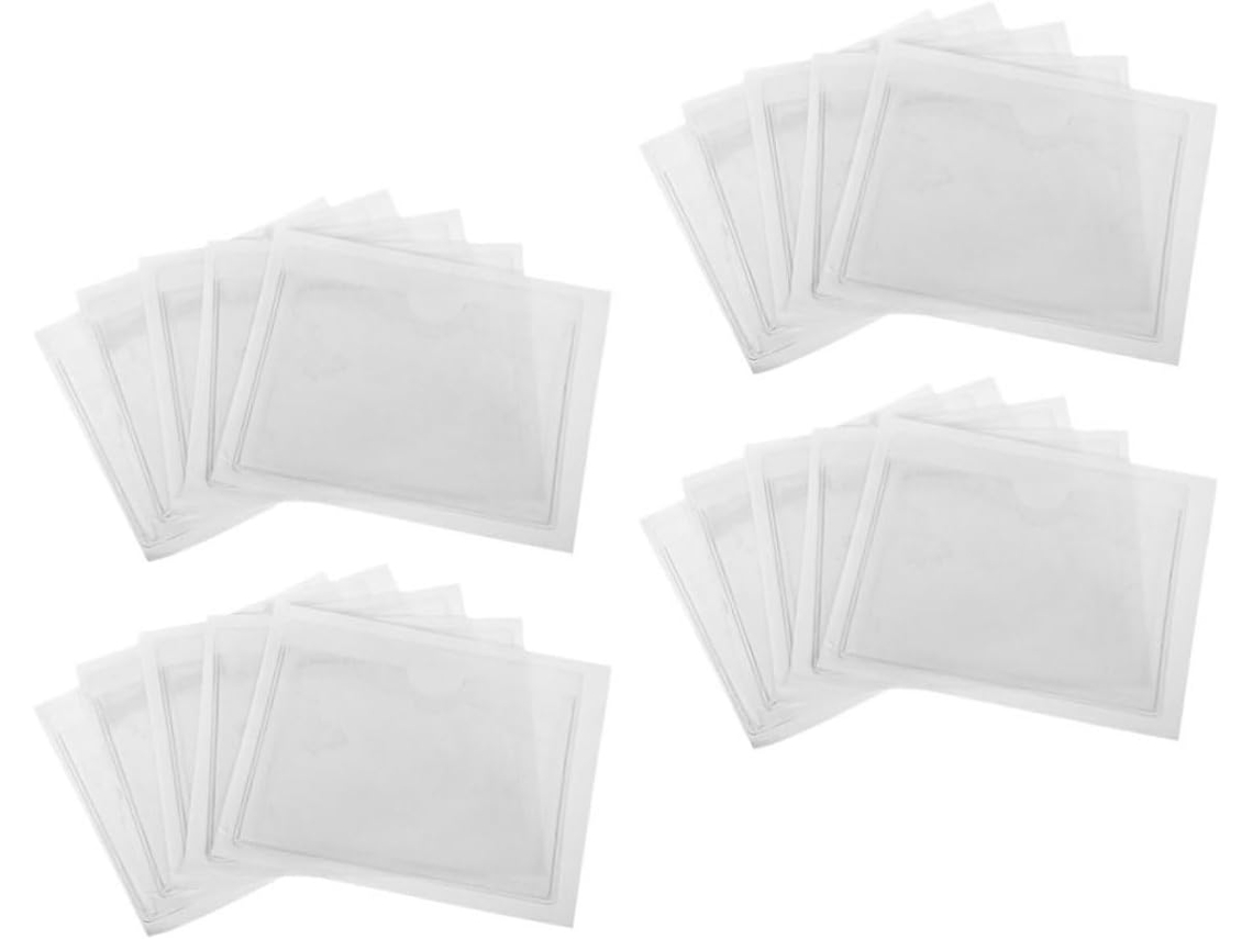 Embalagem Com 20 Etiquetas Autoadesivas Transparentes Em Pvc