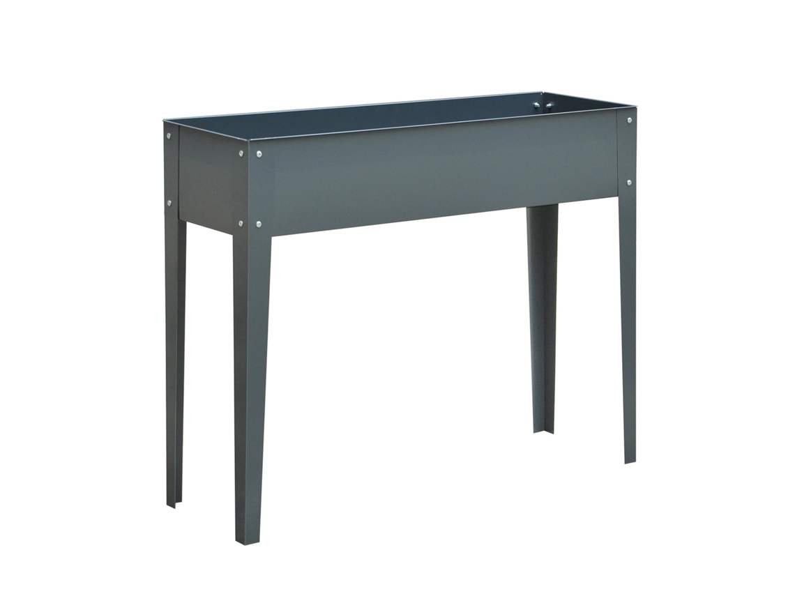 Canteiro Metal Ervas 100x30x80cm Pés Drenagem Jardim Varanda VELTRIX