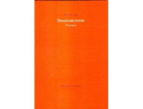 Livro Ádesapariciones. Poemas de Paul Auster (Espanhol)