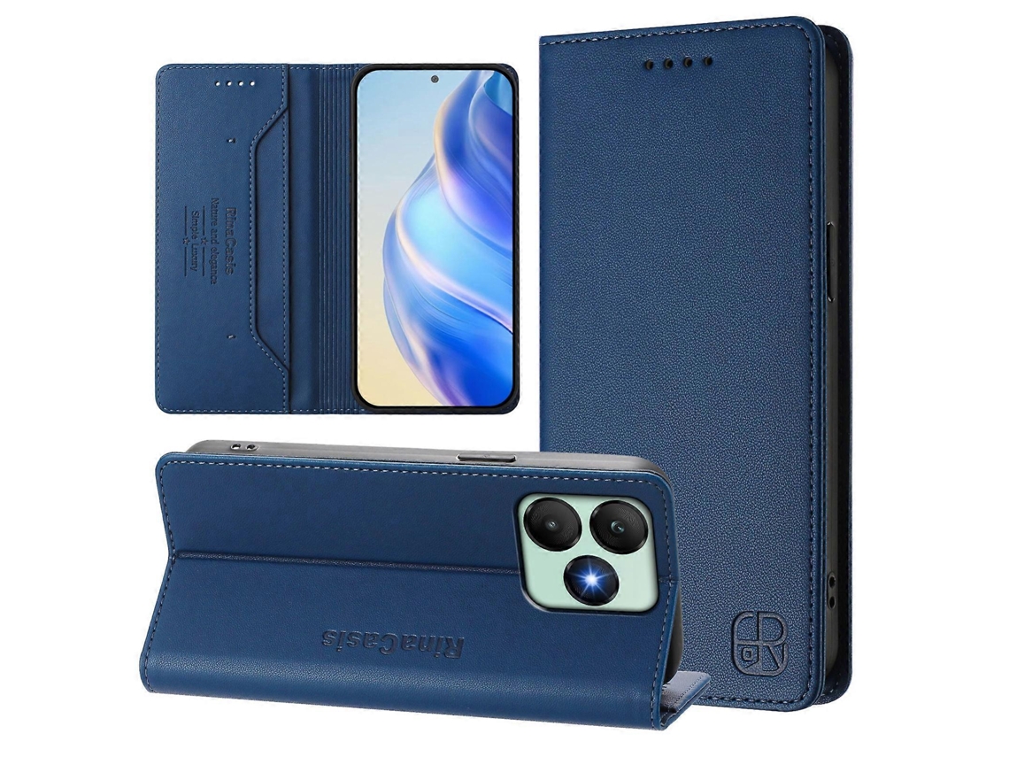 Capa De Couro Para Celular Rc01 Com Dupla Dobra Magnética E Rfid
