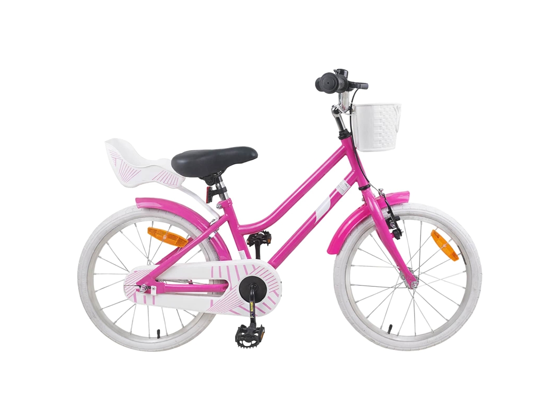 Vidaxl Bicicleta Infantil 18 Polegadas Para 5-7 Anos Rosa Escuro