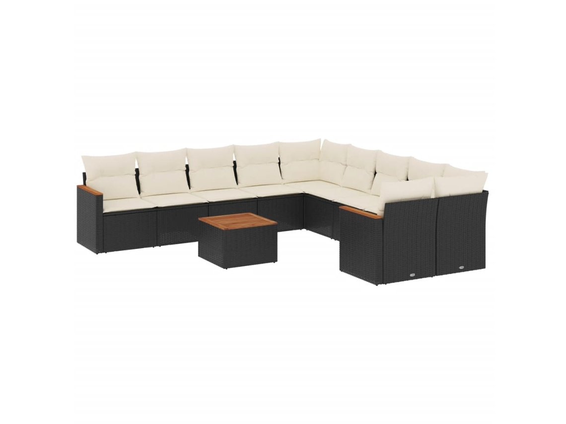 Garden Sofa Set, Garden Sofa Sets Vidaxl Preto Rattan / Vime (n/a)