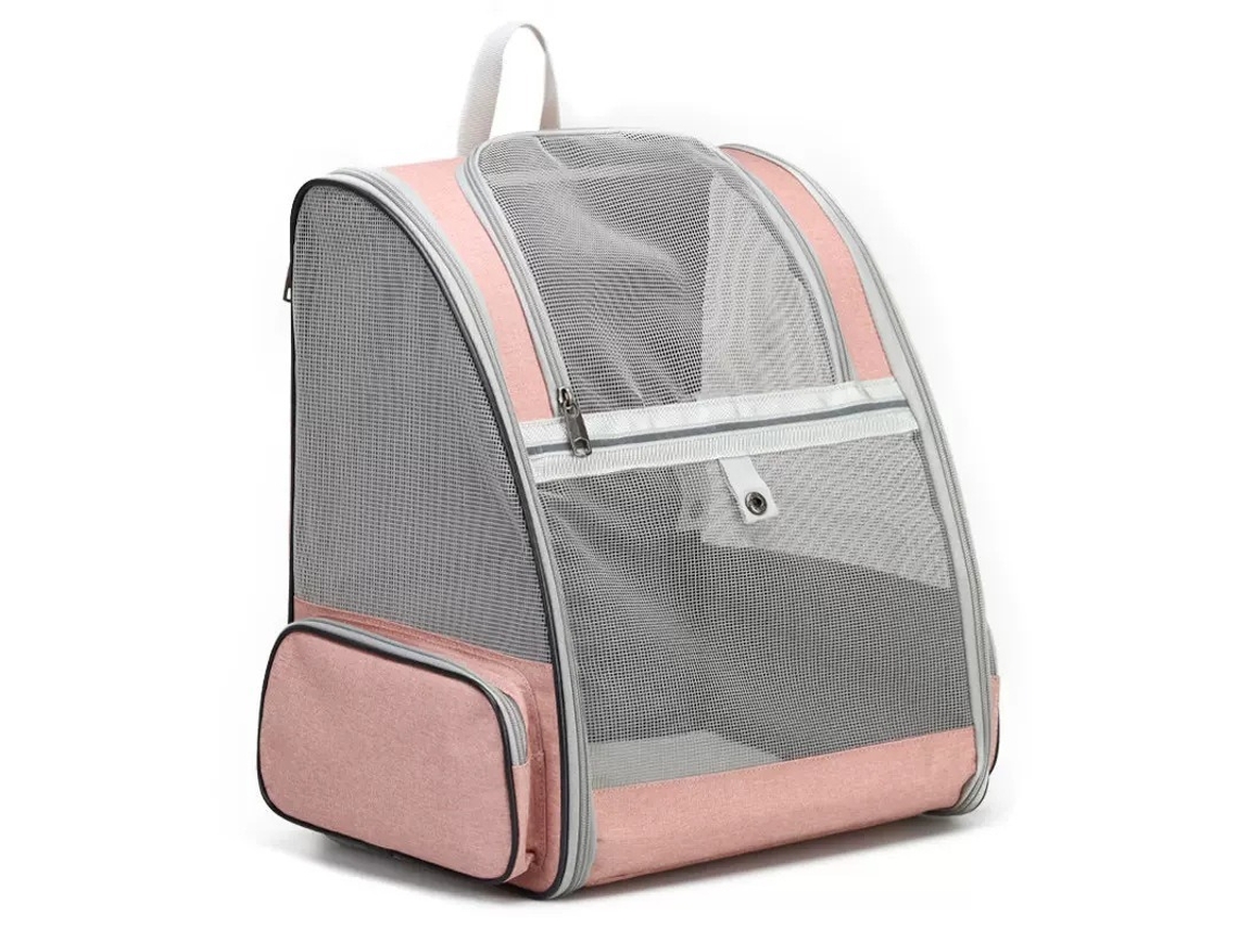 Mochila de Transporte para Cães e Gatos AQUAFORGE respirável, dobrável rosa