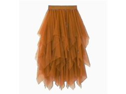 Saia longa feminina de tule com cintura elástica, modelo 2026, estilo fresco e delicado, tamanhos 60-100cm.