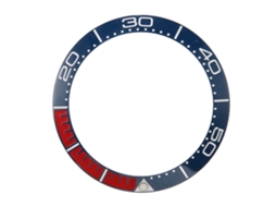 Anel De Bezel Cerâmica 38mm Para Relógio Profissional Vermelho Azul