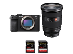 A7c Ii Preto + Fe 24 70mm F/2.8 Gm Ii + 2 Sandisk 64gb Uhs ii 300mb/s Máquina Fotográfica Híbrida + Ebook Pricedirect SONY
