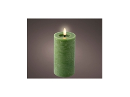 Vela De Cera Led Verde, Ø7 X 15 Cm Lumineo