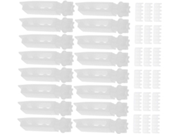 Conjunto de 3 roletes de plástico com conectores de aço inoxidável e parafusos deslizantes para operação silenciosa e fácil.