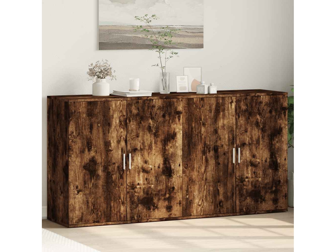 Vidaxl Aparadores 2 Pcs 79x38x80 Cm Derivados Madeira Carvalho Fumado