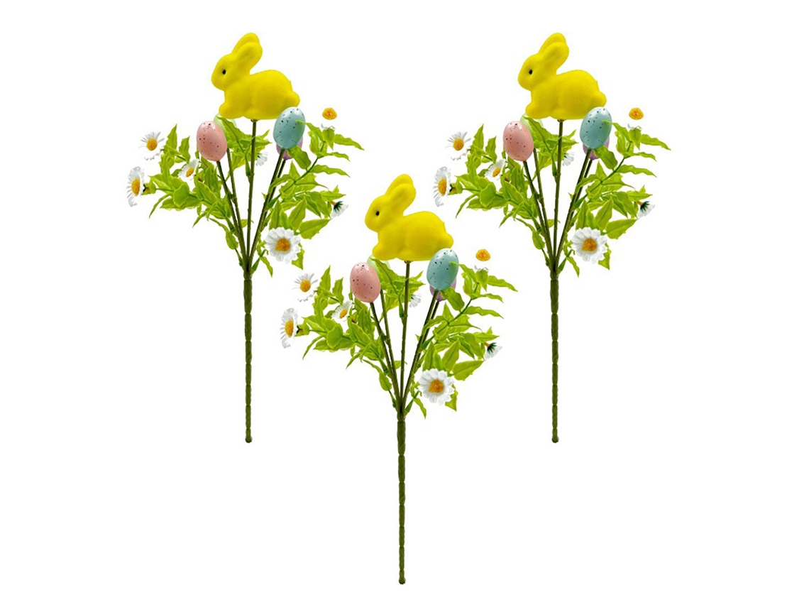 Ovo de Páscoa Pequeno e Médio com Coelho Amarelo Nini A10770 Pack de 3 LAXISCREED