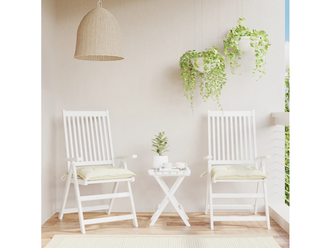 Vidaxl Almofadões De Cadeira 2 Pcs 50x50x7cm Tecido Oxford Branco Nata