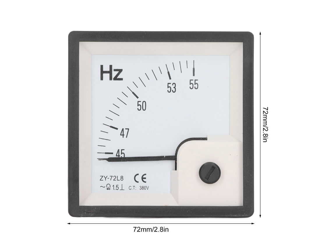 Medidor De Frequência Ca 45 A 55hz, Precisão Classe 1.5, Painel 72x72mm, Tester Ca380v
