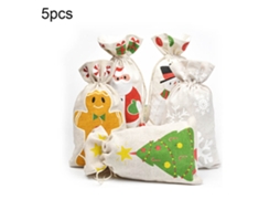 Sacola De Algodão Para Presentes De Natal E Maçãs Doce