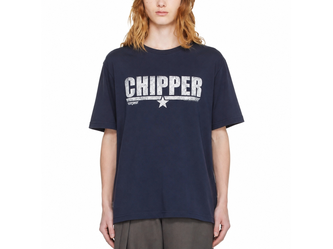 Rockinstone Top Gun Movie Chipper Navy Adult T-shirt Size:m
