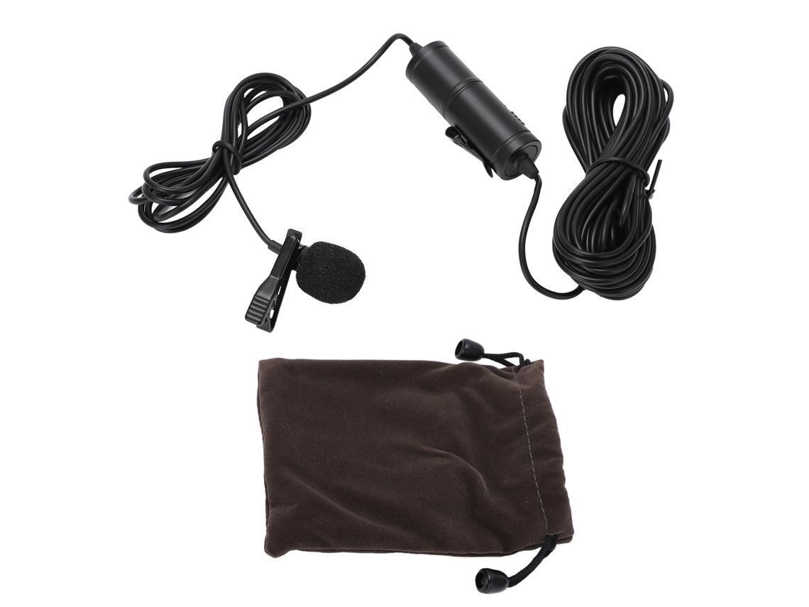 Microfone Lapel Condensador 3.5mm Mini Com Fio Externo Para Gravação