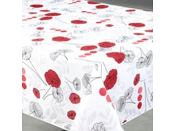 Toalha Anti-táxi Retangular Padrão De Papoulas Branca 145x240 Cm