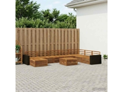 Vidaxl Conjunto De Sofás Para Exterior 9 Unid. Natural
