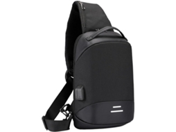 Bolsa Mensageiro Masculina Impermeável Em Tecido Oxford Com Carregador Usb, Bolsa De Ombro Ajustável Para Esportes.