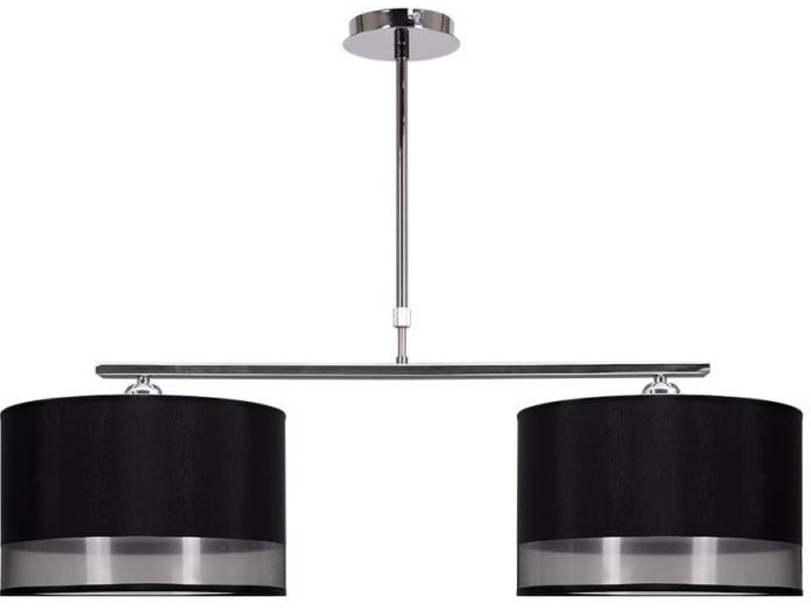 Candeeiro de Teto FABRILAMP Menorca (Preto - Metal, Têxtil - 86 cm)