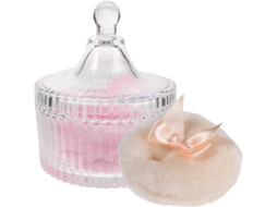 Conjunto de esponjas Pelúcia bege e rosa para bebê com caixa de vidro, 1 unidade