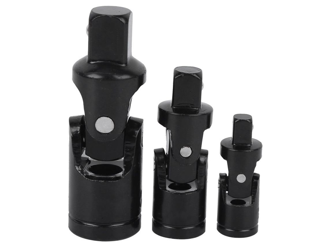 Conjunto Chave De Socket Universal Giratória Aço Cromo Vanádio 1/2 3/8 1/4 Polegada 3 Peças