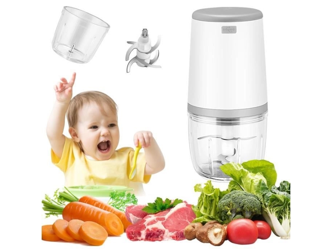 Mini Mixer Para Bebê, Mini Processador De Alimentos, Mixer Para Bebê De 300ml, Mini Picador Elétrico