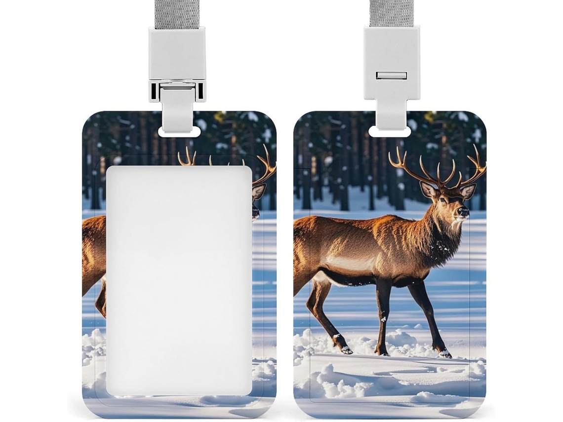 Porta Crachá Com Cordão Identificação Da Elk On The Snow