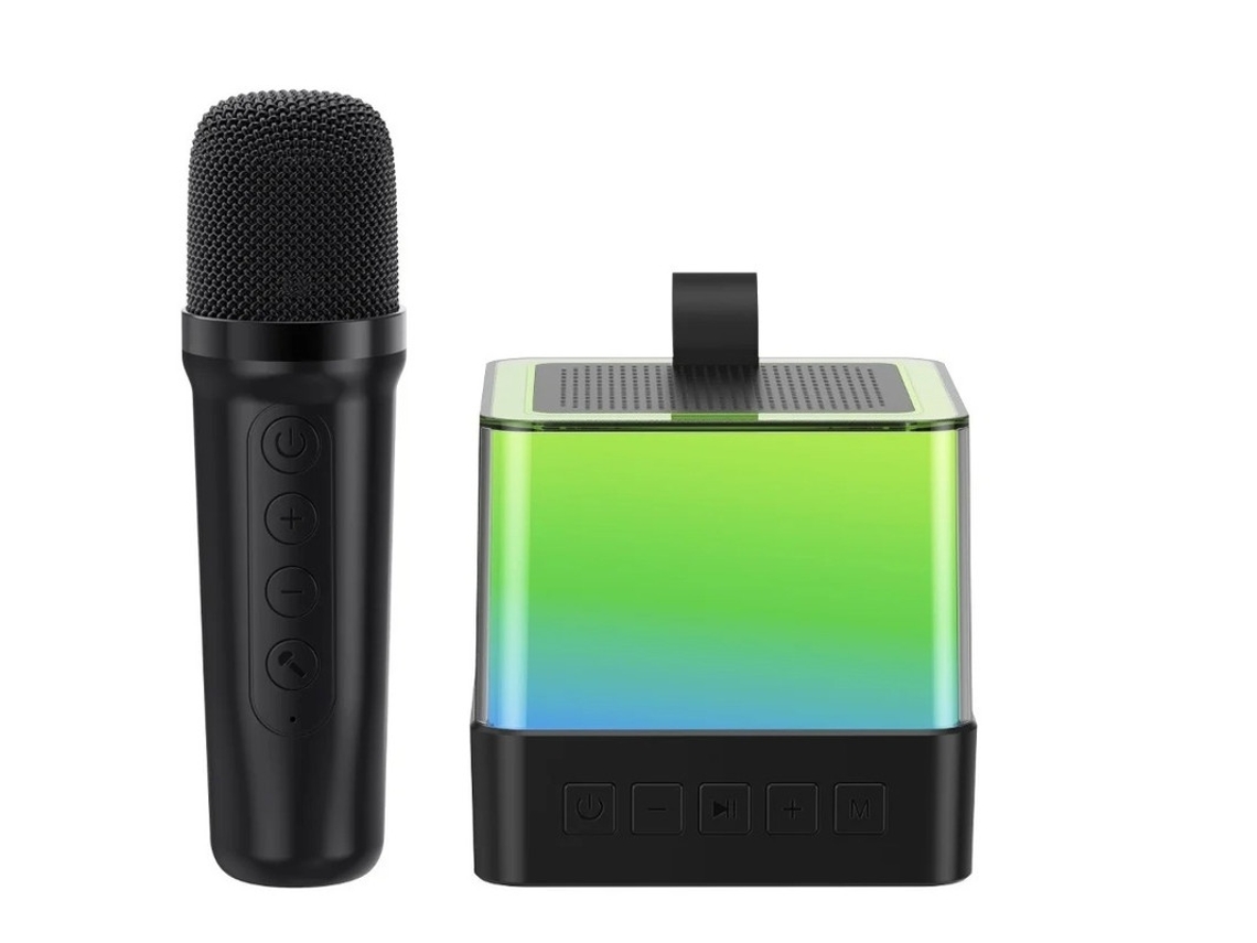 Mini Máquina De Karaokê Para Crianças E Adultos Conjunto Portátil De Alto Falante De Karaokê Bluetooth Com 1 Microfone Sem Fio E Luzes Rgb Yizhood