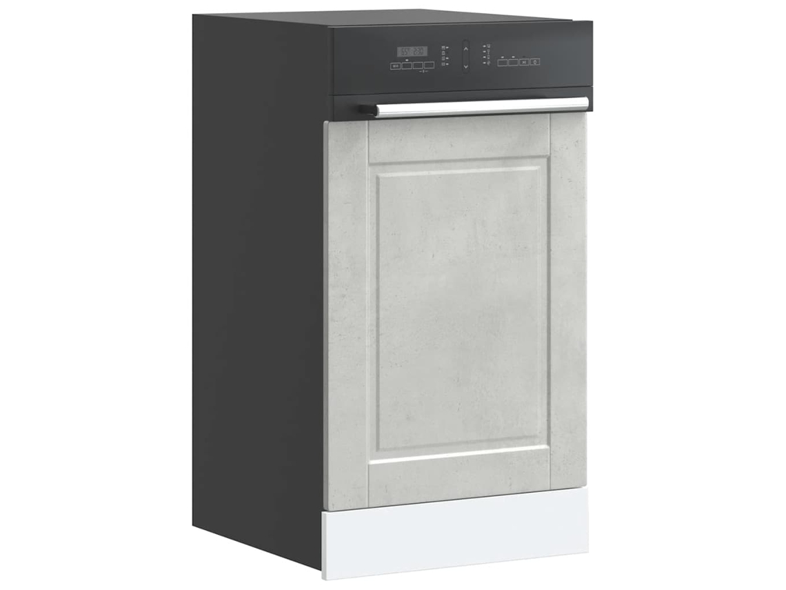 Vidaxl Painel Máquina Lavar Louça Porto Betão Cinzento 45x1,5x57 Cm