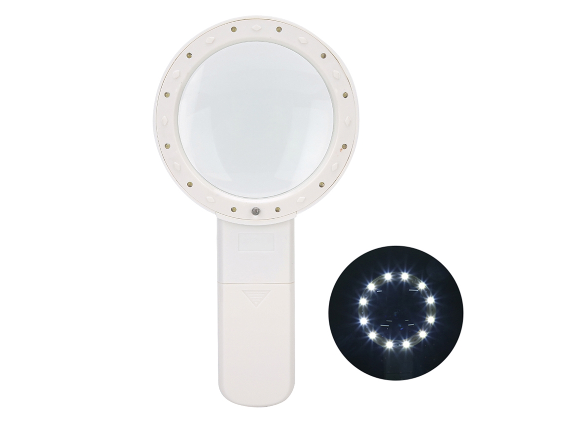 Lupa De Mão 30x Com Lente Óptica De Duas Camadas E Luz Led Uv Para Notas Fiscais