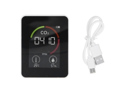 Detector Inteligente de Dióxido de Carbono Co₂ com Medição de Temperatura, Umidade e Qualidade do Ar Usb | S/MARCA