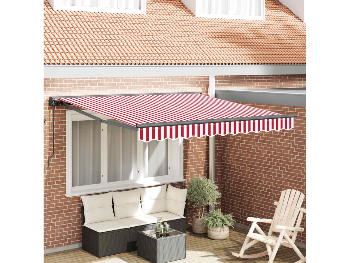 Vidaxl Estrutura De Toldo Vermelho E Branco 300 X 250 Cm