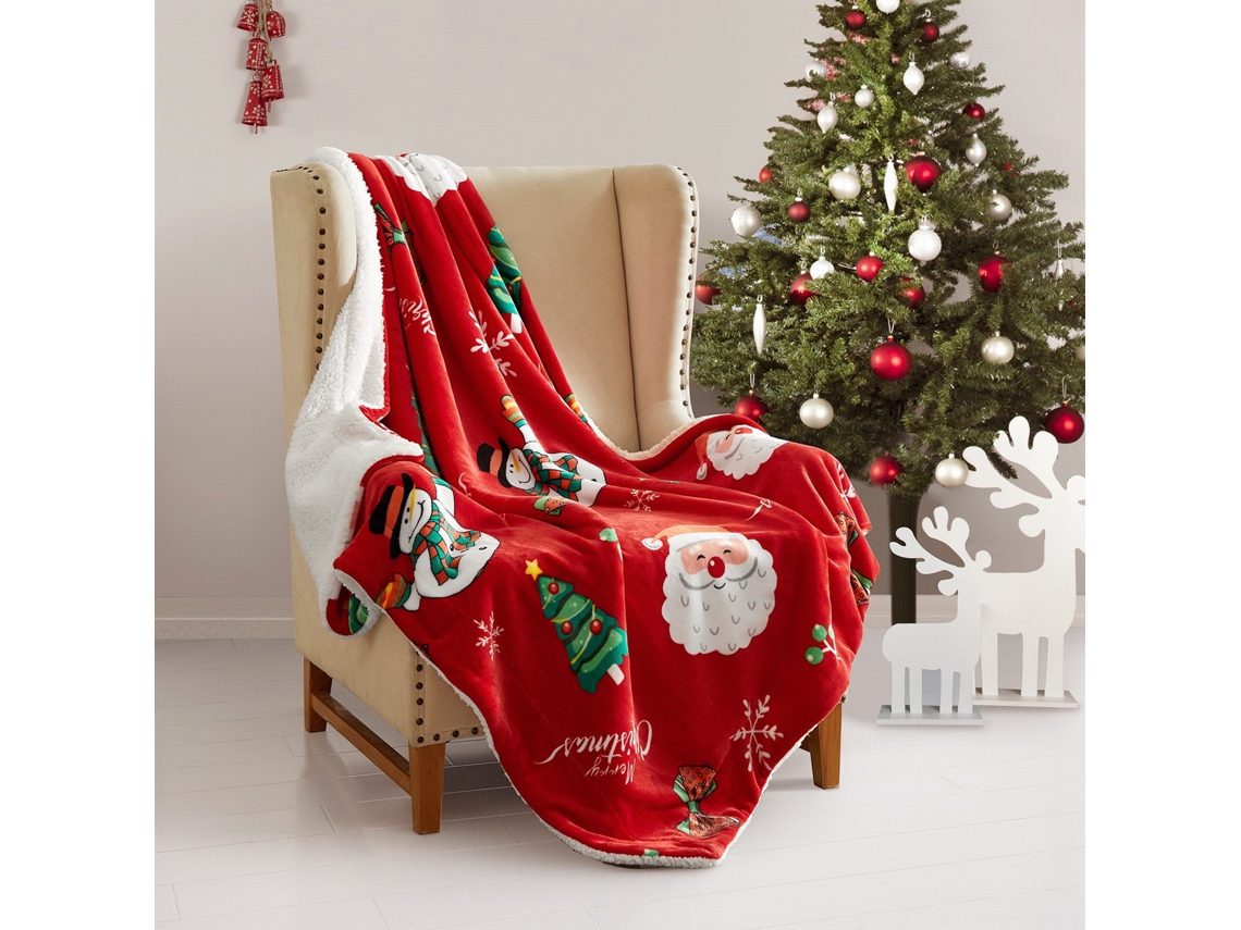 Cobertor Sherpa De Natal 130 X 160 Cm, Cobertor De Lã Supermacio E Aconchegante Com Estampas Temáticas De Natal, Decoração Aconchegante E Confortáve